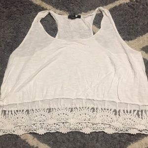 White tank top crop top